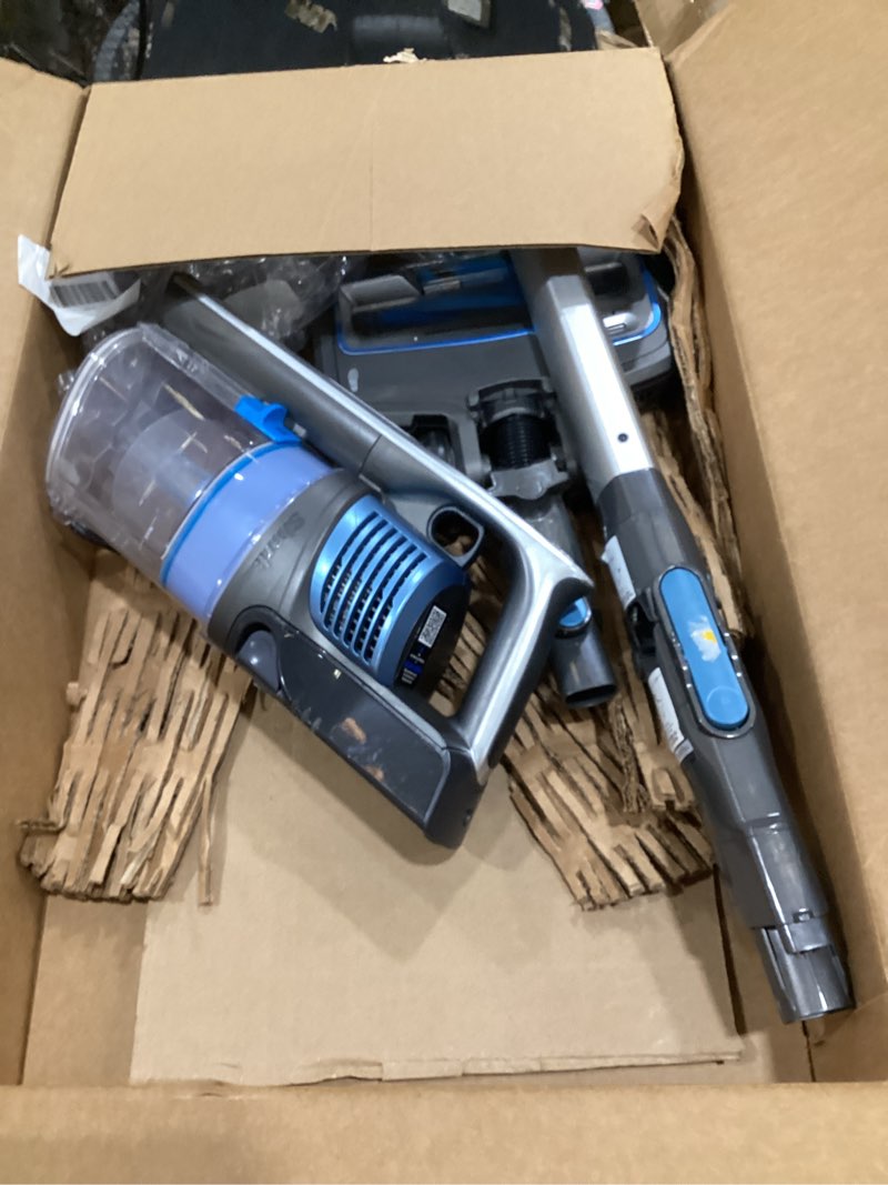 Condition photo showing As Is for shark iz462h vertex ultra lightweight cordless stick vacuum with duoclean powerfins, crevice, pet multi-tool, anti-allergen, brush, removable handheld, flex, 60 min runtime, blue, multiflex vertex flexpro (60 min)
