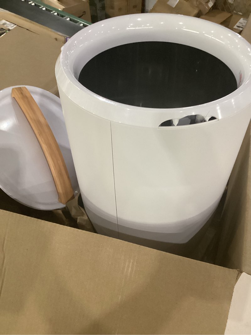 Condition photo showing As Is for not tested**** zadro large hot towel warmer bucket timer electric towel warmer for bathroom auto-shut off heated towel warmer spa (large | 20l | 12\" dia. x 21\" tall, white) large | 20l | 12\" dia. x 21\" tall white