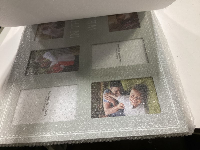 Condition photo showing Good Condition for prinz 12-opening 36" x 15.5" blessed wall hanging picture frame collage displays twelve photos in natural, gray (09-ds-84765)
