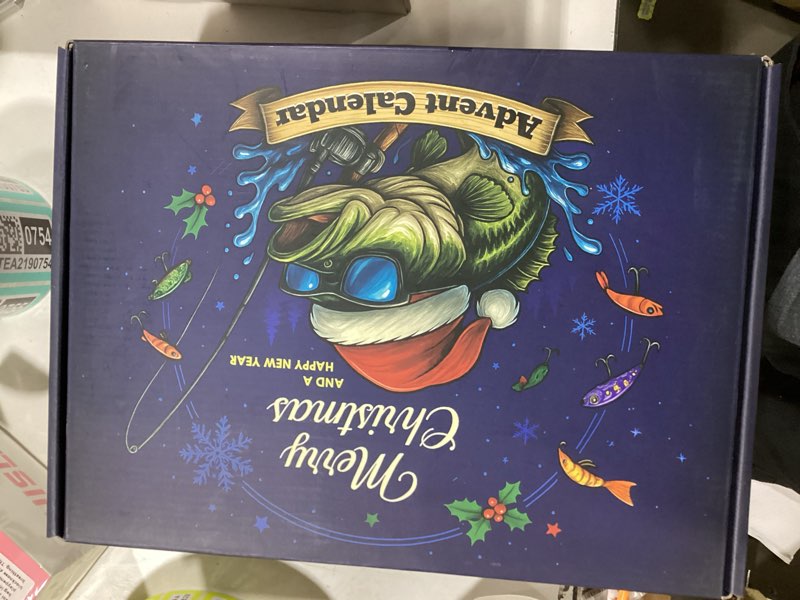 Condition photo showing As Is for EXUN Premium Fishing Advent Calendar 2025 – 24 Days of Curated Lures for Men, Teens & Dads – Christmas Countdown Gift Box for Bass & Trout Fishing Enthusiasts