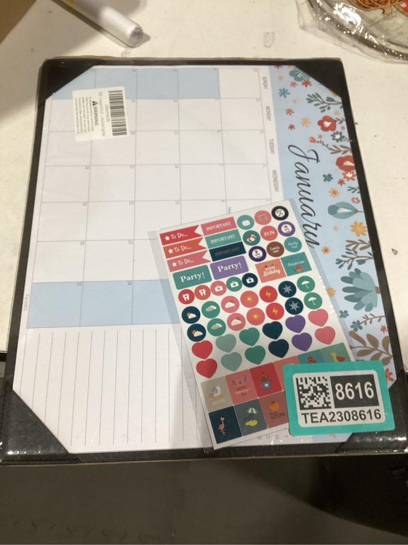 Condition photo showing New/Like New for Calendar 2026-2027, Monthly Desk Calendar from July 2026 to December 2027, 15" x 12", Large Desktop Calendar Monthly, Perfect for Home or Office, Black with Desk Mat 2026 Black with Desk Mat(15" x 12"?