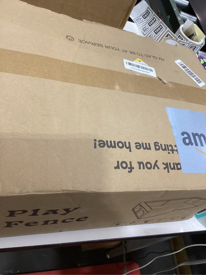 Condition photo showing Good Condition for 65" ×50" Large Baby Playpen with Mat, Baby Playard for Babies and Toddlers, Play Pens for Indoor & Outdoor, Sturdy Safety Play Yard with Soft Breathable Mesh, Anti-Fall, Grey 65 x 50 IN+MAT Grey