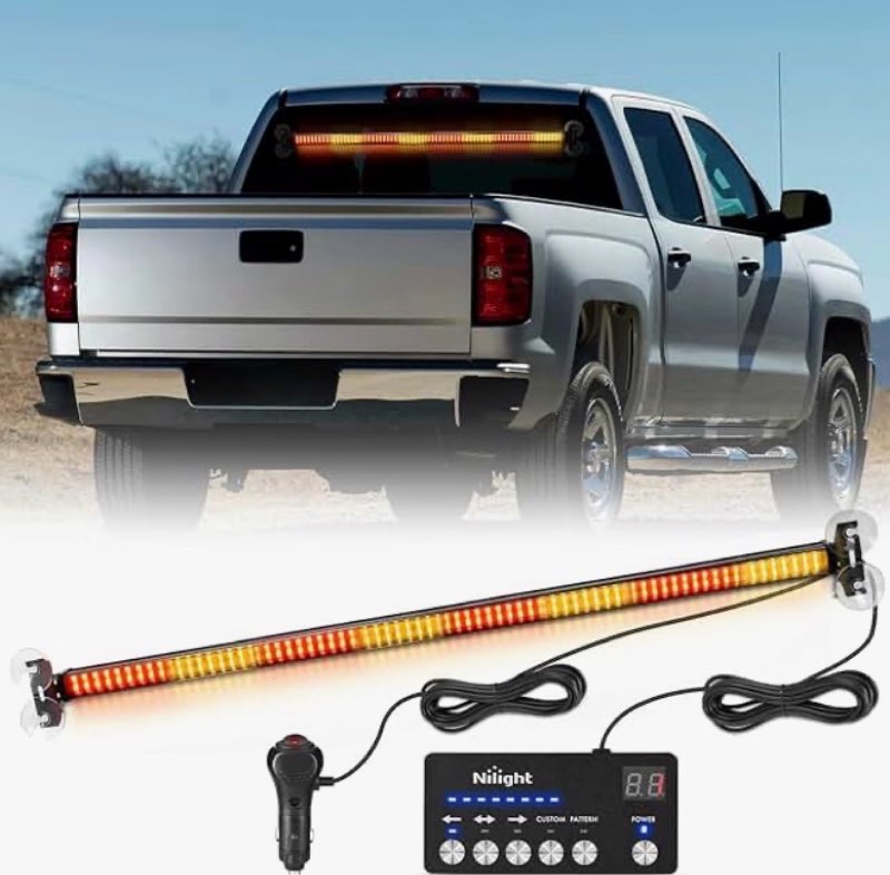nilight 144led traffic advisor strobe light bar with controller amber emergency warning hazard inter
