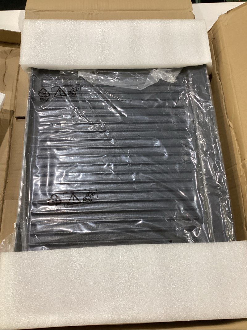 Condition photo showing New/Like New for ajinteby 2-in-1 reversible 16” x 24” pre-seasoned cast iron cooking griddle for gas stove/charcoal/electric/propane/gas grill, flat griddle top plate for camping tailgating 16" x 24" x 1"
