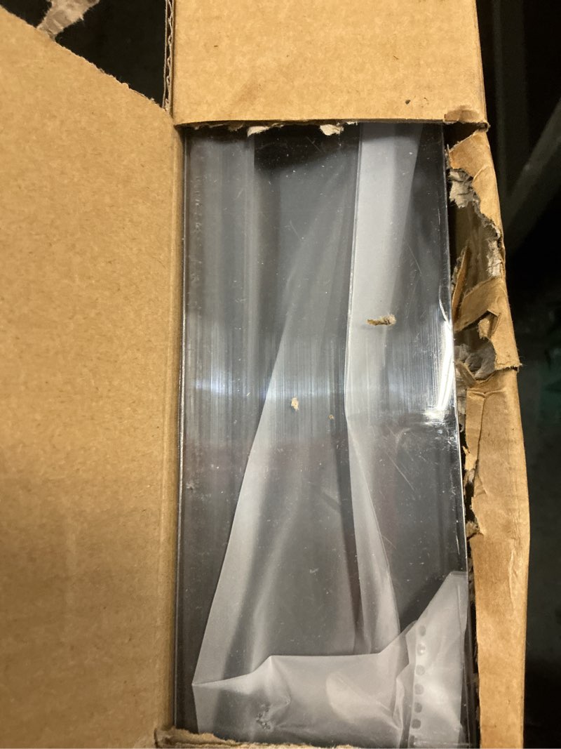 Condition photo showing As Is for AOSKY Blackout Roller Shades Cordless Blinds for Windows, Free-Stop Shades with Valance, Thermal Insulated Fabric, UV Protection, Natural Woven Blinds for Home and Office (46" W x 72" H, Black) Black 46"W x 72"H