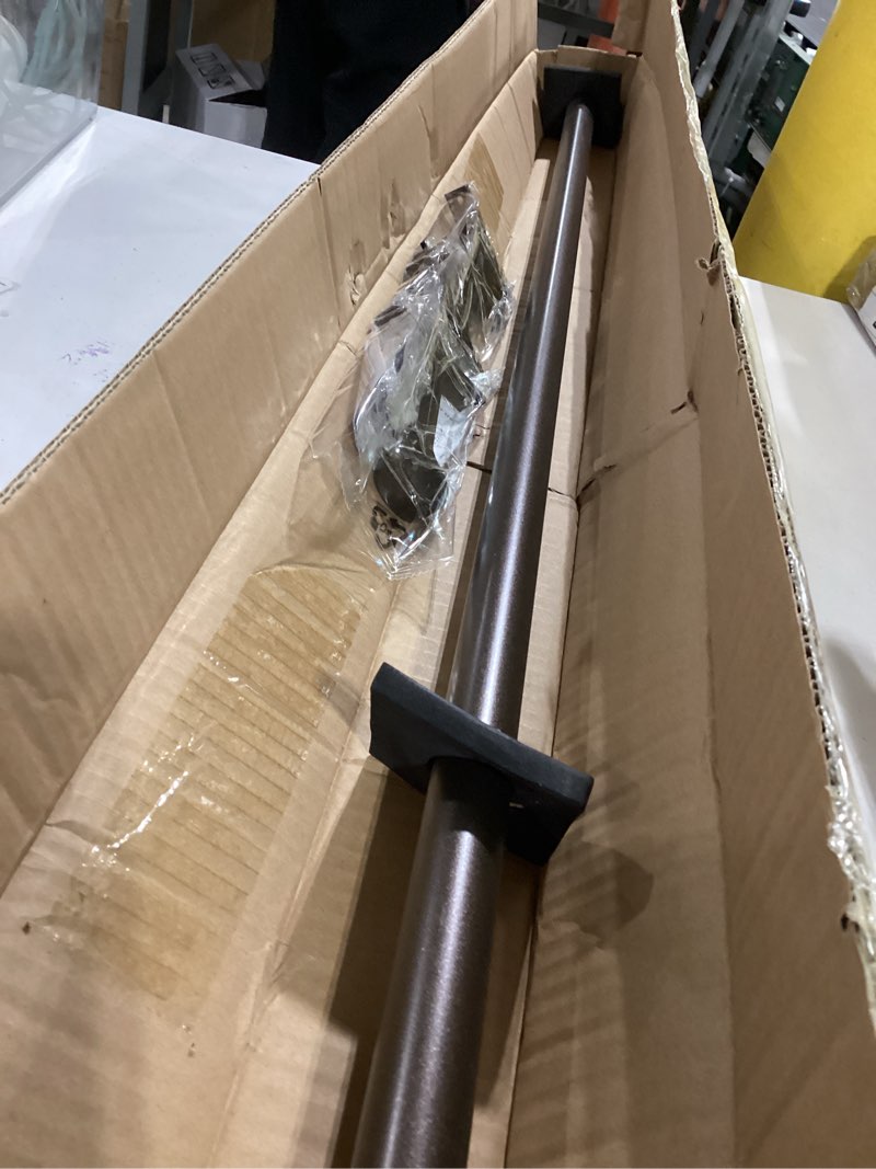 Condition photo showing As Is for Room Divider Curtain Rod,1 inch Curtain Rods,Heavy Duty Ceiling Mount Curtain Rods for Windows 48" to 86" with Endcap and Premium Aluminum Brackets,Outdoor Curtain Rod for Patio,Antique Bronze