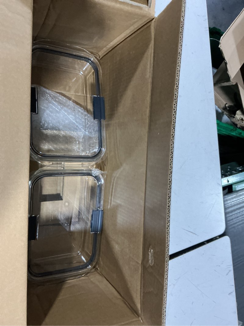 Condition photo showing As Is for incomplete rubbermaid brilliance glass food storage containers, 8 cup, set of 2, bpa-free, leak-proof, clear 8 cups (4-piece)