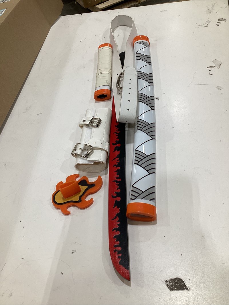 Condition photo showing As Is for ziqing Demon Katana Sword Cosplay Sword Handmade Katana 31 inch with Multiple Styles to Choose from Rengoku Kyoujurou-31inch