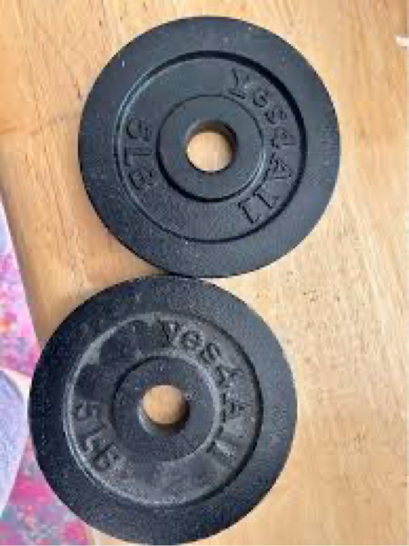 Lot Of 2 Yes4All 5 lbs Weigh Hole Black Total 10 lbs 