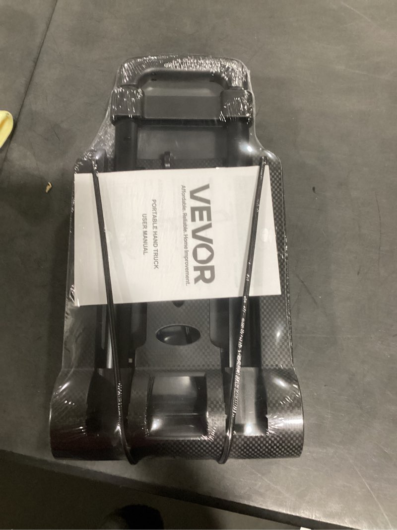 Condition photo showing New/Like New for folding hand truck trolley dolly, folding cart small trolley dolly with wheels, lightweight utility dolly expandable baseplate small backpack portable luggage cart for airport travel 2 wheel iron
