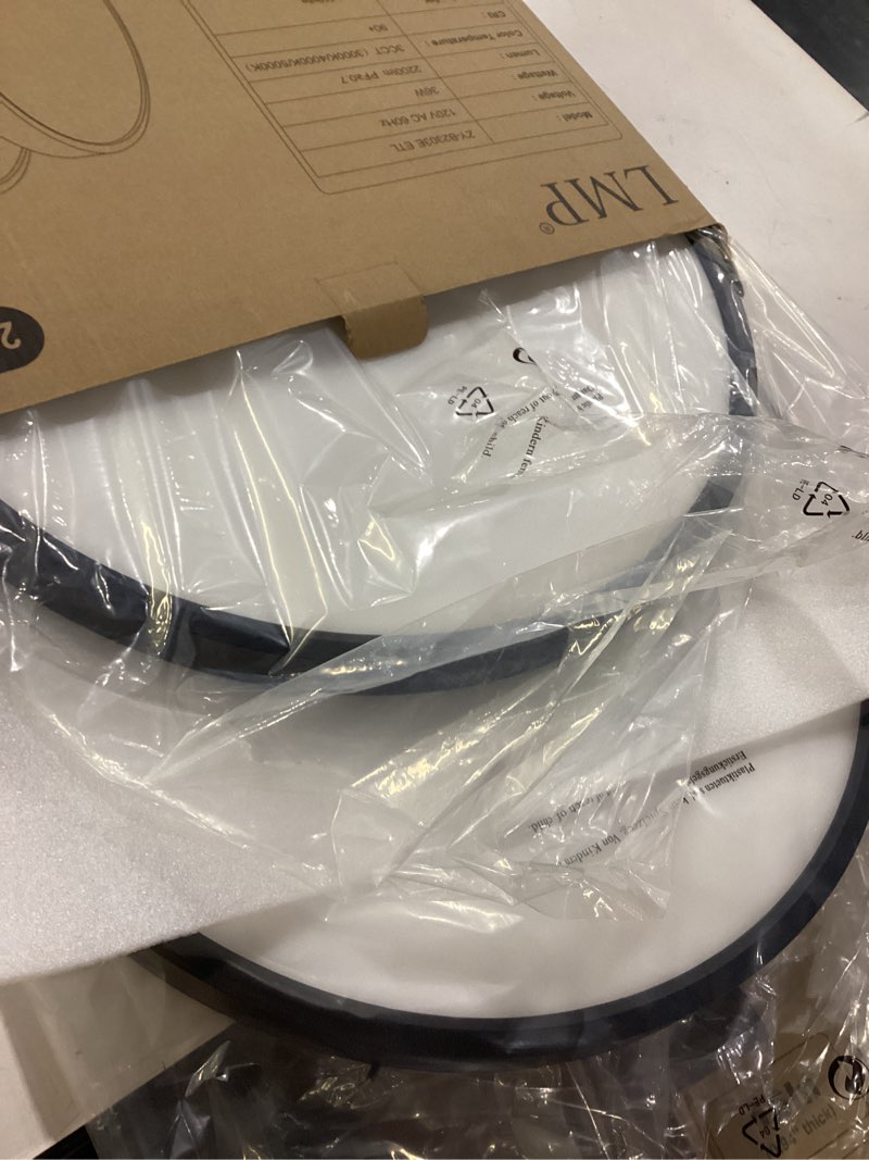 Condition photo showing New/Like New for lmp 15.8inch flush mount ceiling light 36w, 3cct selectable (3000k/4000k/5000k) dimmable ceiling light fixture, 2200lm black thin round led ceiling light flush mount for bedroom,2 packs, tel black 2 packs