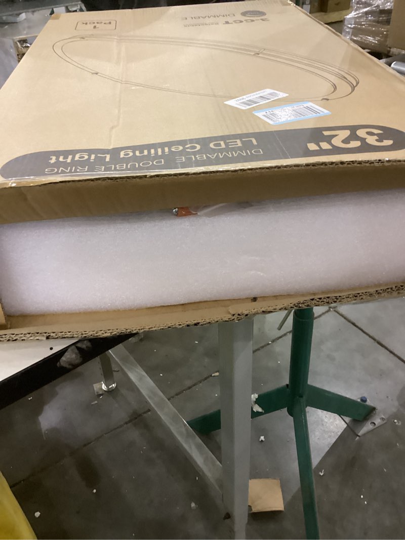 Condition photo showing New/Like New for DAKASON 32In Oval LED Flush Mount Light for Kitchen/Living Room, 50W Large LED Ceiling Light Fixture, 3500K/4000K/5000K Adjustable, Dimmable for Dining Room/Bedroom Brushed Nickel - 1Pack