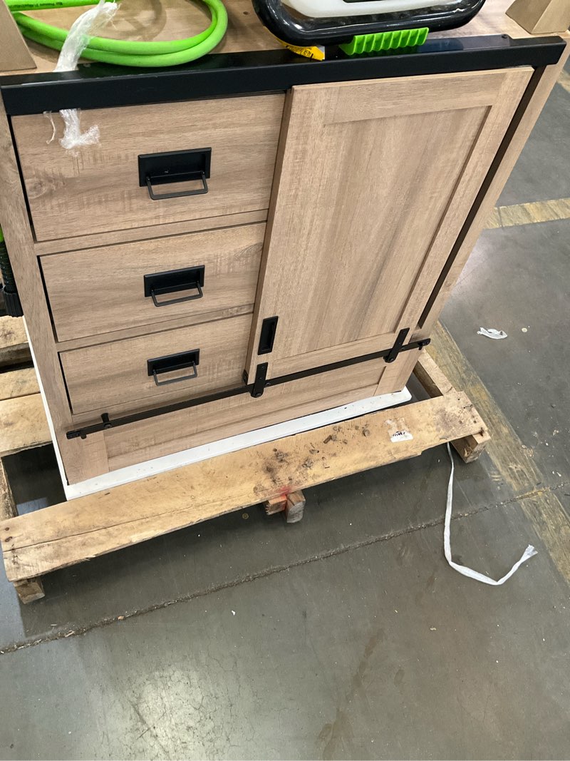 Condition photo showing As Is for style selections morriston light brown farmhouse vanity