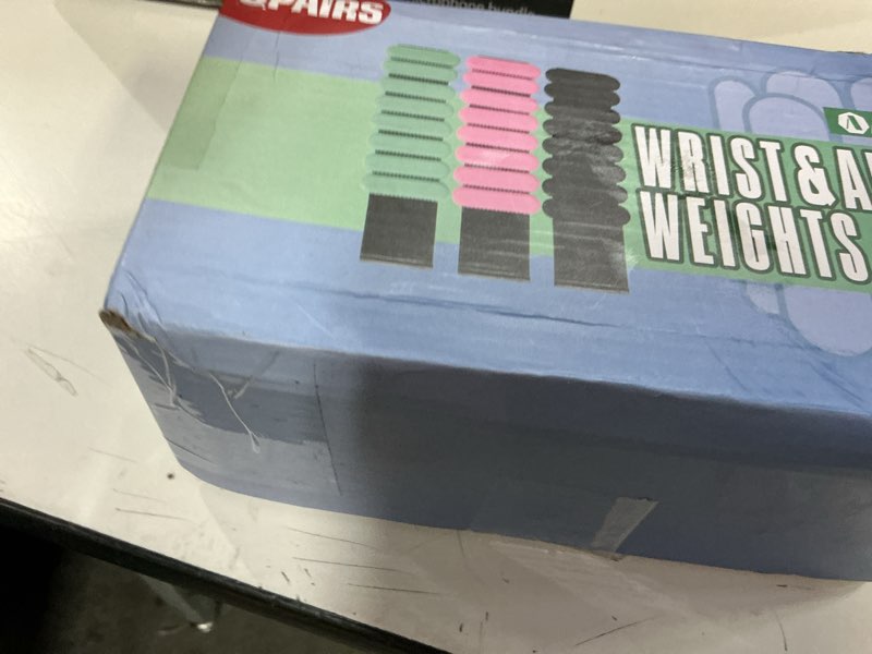 Condition photo showing New/Like New for amorix ankle weights for women men, 3 pairs wrist weights set for walking running, 0.5lb/1lb/2lb each side silicone workout weights for gym fitness,jogging,yoga,strength training,physical therapy 3 pairs(1lbs + 2lbs + 4lbs each pair) cyan-pink-black