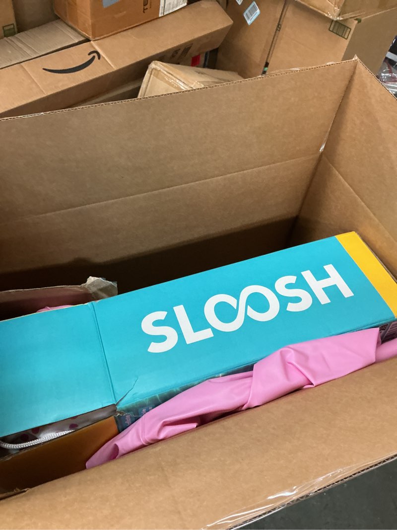 Condition photo showing As Is for sloosh inflatable tanning pool lounger float, 85" x 57" extra large pool floats adult with pillow, 4 in 1 suntan tub raft floatie,sunbathing bed lounge for water blow up ball pit, xl-blushing pink blushing pink x-large