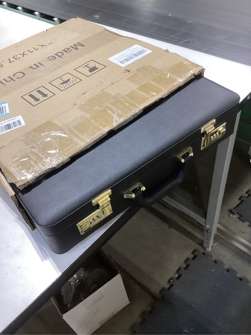 Condition photo showing As Is for Briefcases for Men, Anti-Theft Dual Lock Briefcase with 16 Inch Laptop Compartment, Waterproof Faux Leather, Brief Cases Men with Multi File Organizer, Perfect for Office, Travel (Brown) Combination Lock Brown