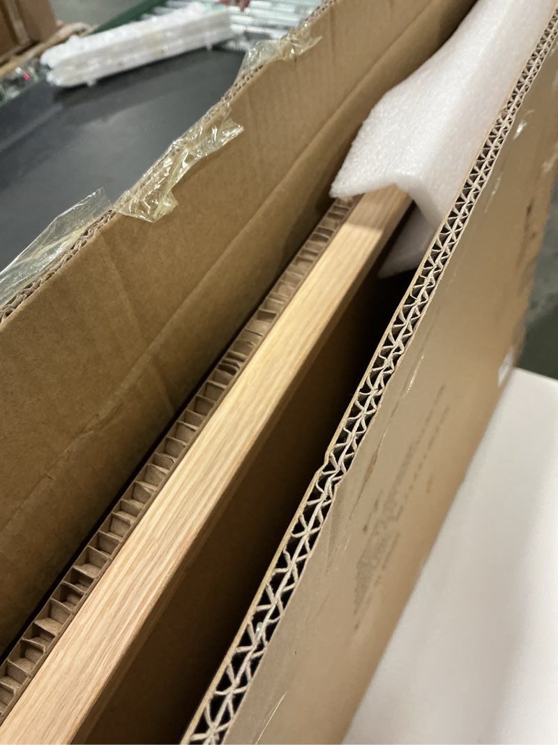 Condition photo showing As Is for Yaetm Minimalist 24x36 Oak Wood Frame for Poster, Natural Solid Wood 24x36 Picture Frame for Wall, Lightweight, Wall Decor for Office, Gallery & Home (Single, Oak) 24x36 - 1 pack Oak