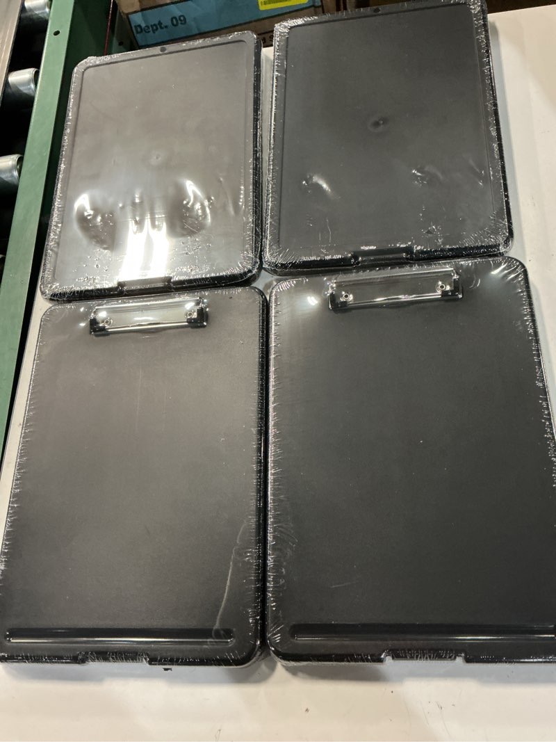 Condition photo showing New/Like New for 4 pieces clipboard with storage plastic storage clipboard nursing clipboard foldable clip board with low profile clip for student teacher nurse employee, letter size 9.5 x 13.5 inch