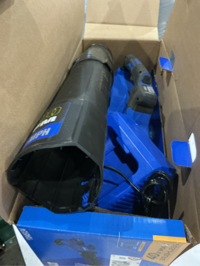 kobalt 40-volt 600-cfm 130-mph battery handheld leaf blower 4 ah battery included charger included