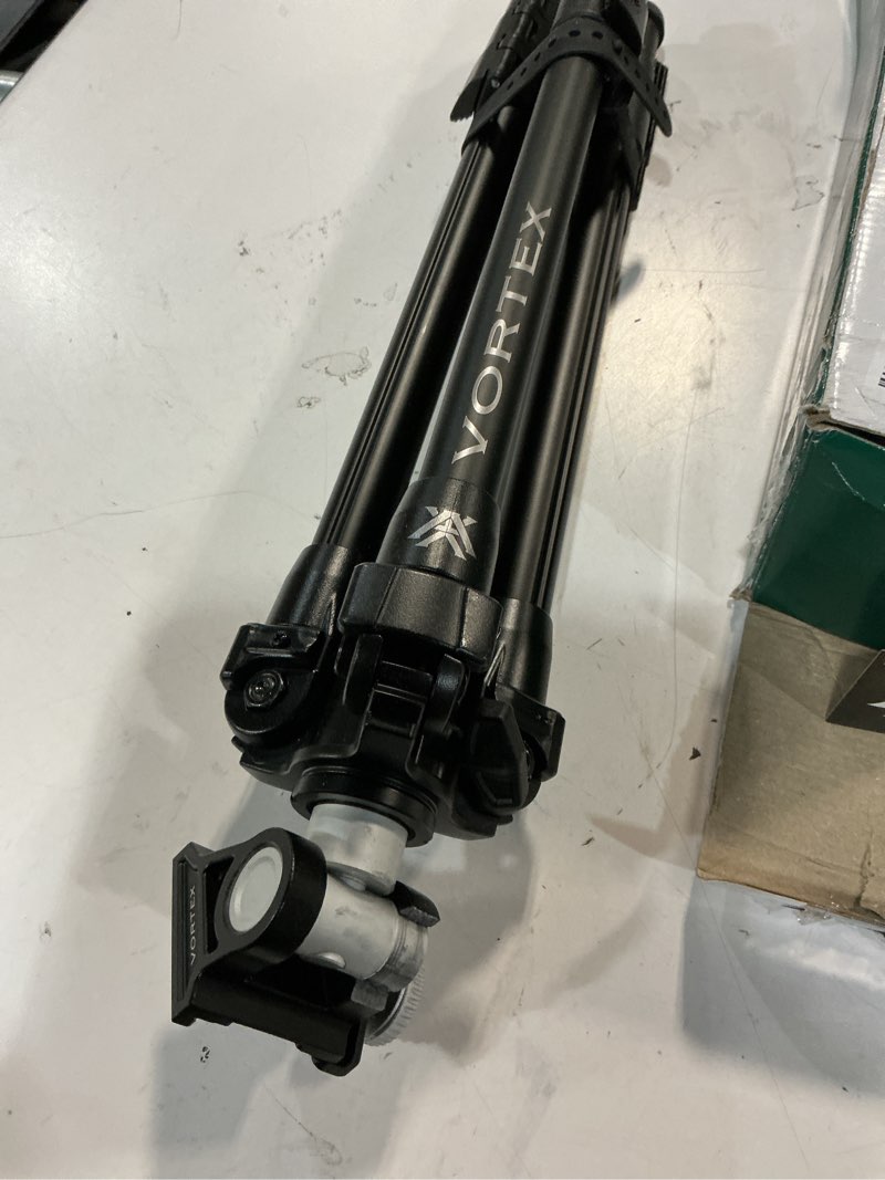 Condition photo showing As Is for vortex optics mountain pass tripod kit - 2-way pan head, 22 lb max load, arca-swiss head mount - unlimited, unconditional warranty