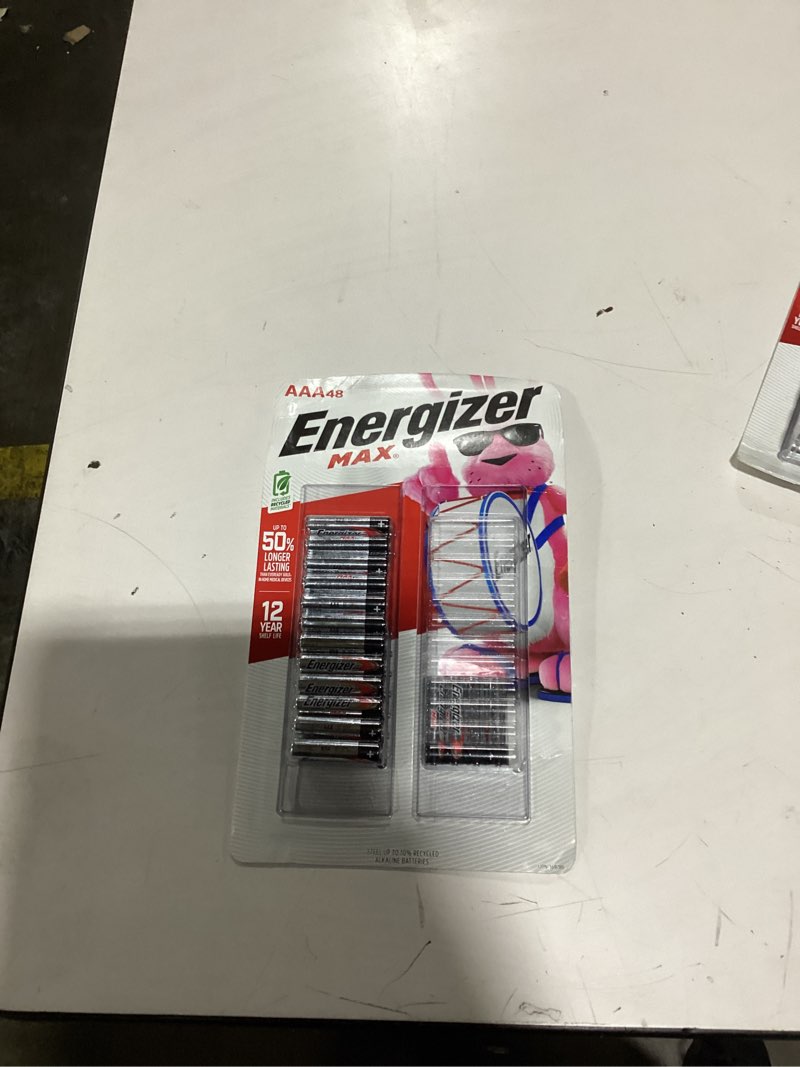 Condition photo showing As Is for energizer max aaa batteries, 48 pk.