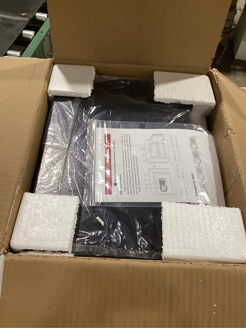 Condition photo showing New/Like New for 1.2 cub small fireproof safe for home, personal fire safe box with digital keypad key and removable shelf, small security box for money firearm medicine valuables 1.2 cuft