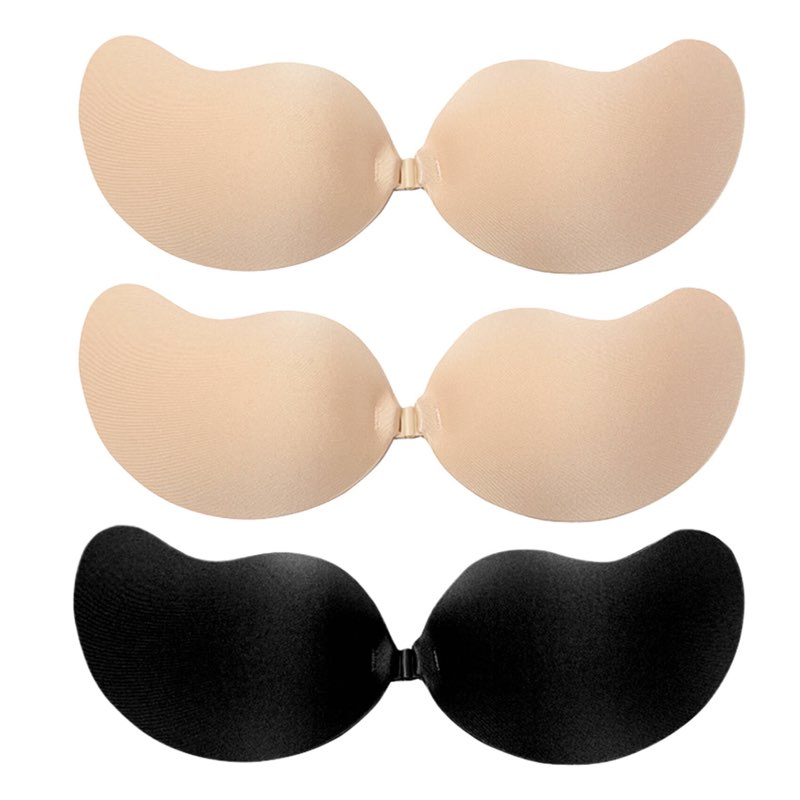 Sticky Bra Strapless Sticky Invisible Push up Silicone Bra for Backless Dress with Nipple Covers AdF