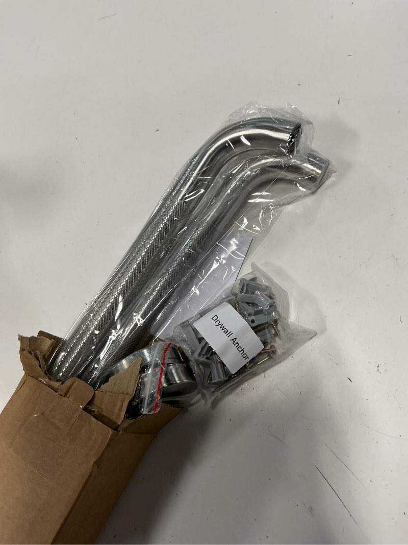 Condition photo showing New/Like New for grab bars for shower, 2 pack 16-inch anti slip shower handles for elderly, safety shower grab bar, stainless steel handicap grab bars for bathroom,toilet (brushed nickel, 1" diameter) brushed nickel 16 inch 2