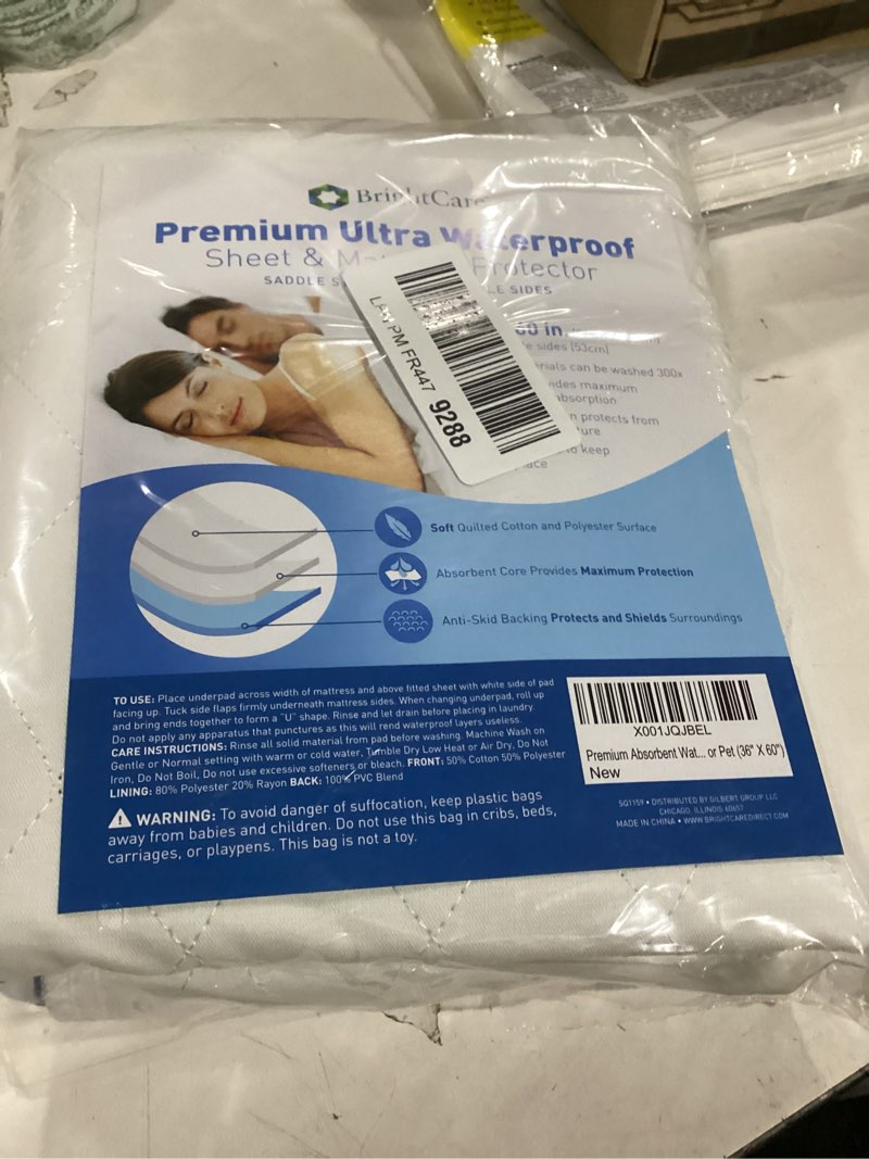 Condition photo showing Good Condition for soft large absorbent waterproof bed pad with tuckable sides (36 x 60 inch) - washable 300x for xl tuck in underpad incontinence protection for adult, child, or pet 36'' x 60''