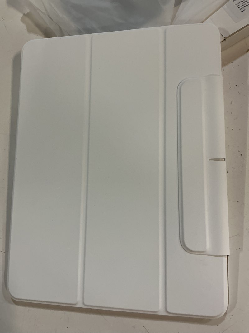 Condition photo showing New/Like New for esr for ipad pro 12.9 6th/5th/4th gen, ipad air 13 inch case m3/m2 (2025/2024), powerful magnetic attachment, slim trifold stand case, supports pencil pro & usb-c, rebound series, brilliant white pro 12.9" 6th/5th brilliant white