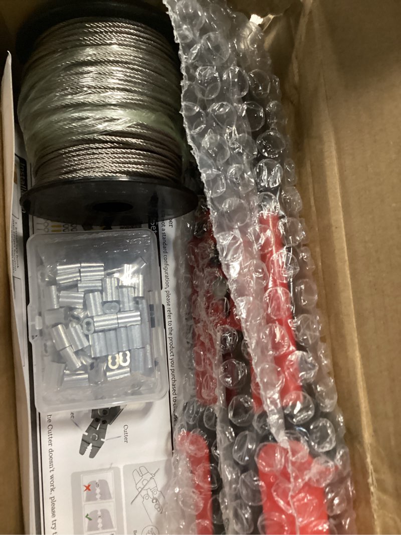Condition photo showing Good Condition for wire rope crimping tool kit, with 1/16-304 stainless steel cable 165 ft (7x7 strand core), 100 cable ferrule aluminum loop sleeve stops (165ft rope 100 loop, red, 1) 165ft rope 100 loop red 1