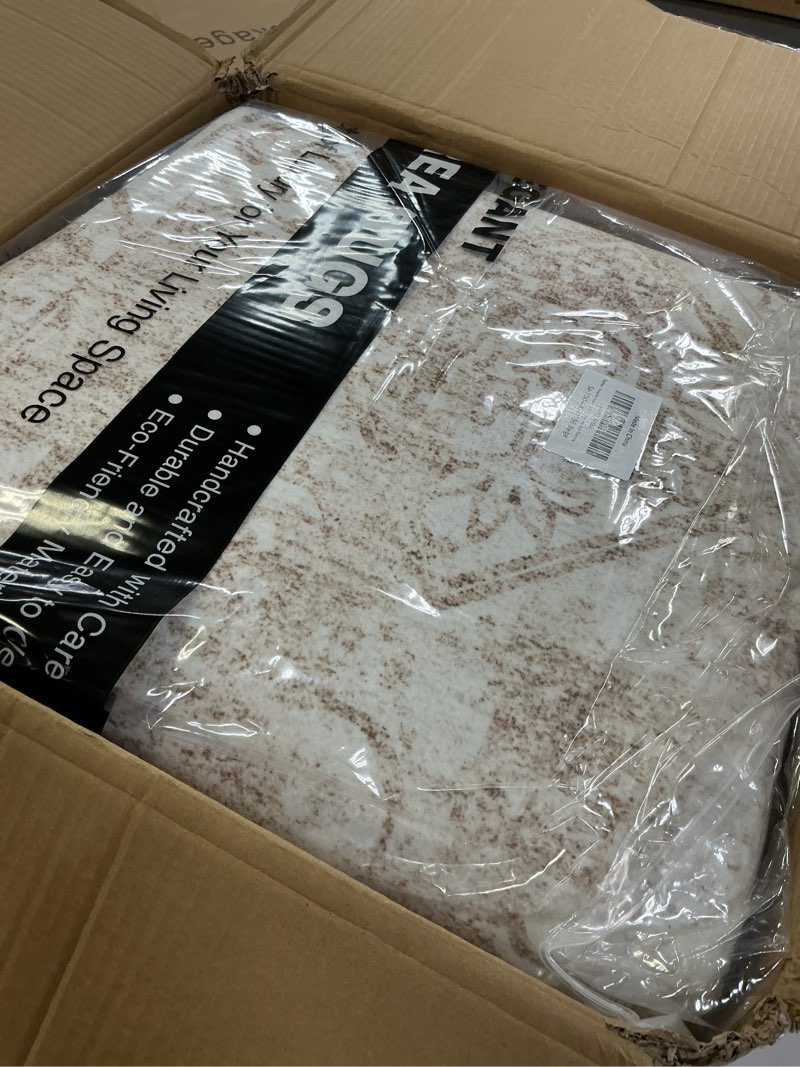 Condition photo showing Good Condition for washable area rug 10x14, large soft rugs for living room vintage beige rug 10x14 area rugs for bedroom dining room floral non-slip thin rug beige/ivory 10' x 14' (rectangular)