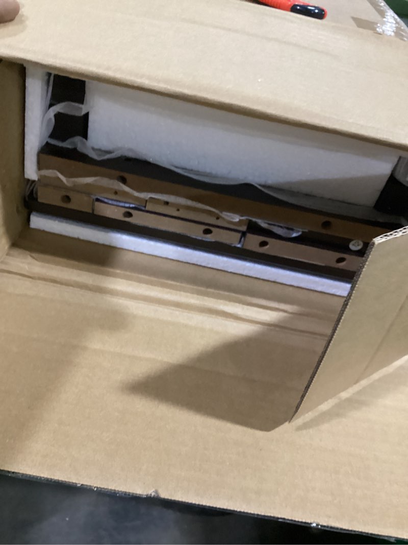 Condition photo showing As Is for choochoo console table with drawers, narrow wood accent sofa table entryway table with storage shelf for entryway, front hall, hallway, living room, espresso espresso 11.8"d x 39.4"w x 31.5"h