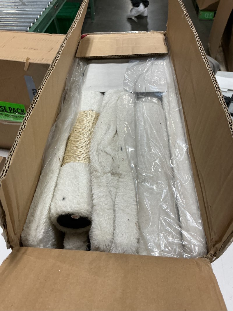 Condition photo showing Good Condition for fdw | 54" cat tree tower | beige | multi-level indoor activity center with sisal scratching posts, condos, plush perches, hanging cat toys | sturdy, easy to assemble | for kittens & adult cats beige 54in