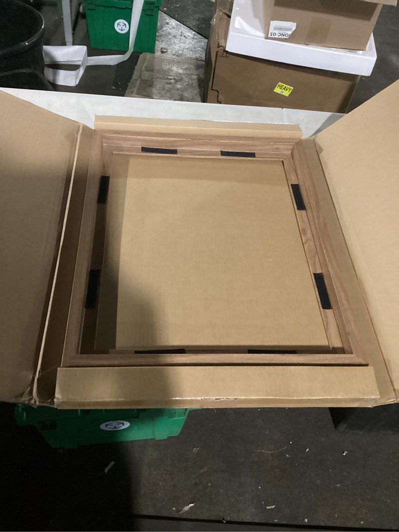 Condition photo showing Good Condition for mcs canvas float frames 16x20 frame, walnut woodgrain for finished canvases, vertical & horizontal wall hanging large with adhesive for canvas paintings (1-pack) 16x20 without mat walnut woodgrain