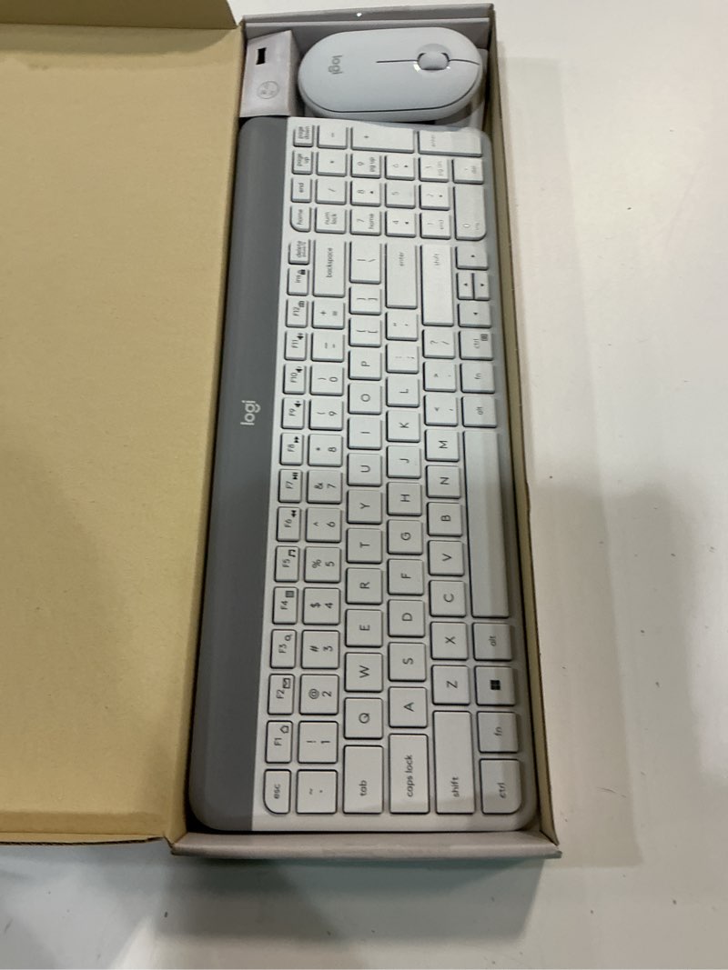 Condition photo showing Good Condition for logitech mk470 slim wireless keyboard and mouse combo - modern compact layout, ultra quiet, 2.4 ghz usb receiver, plug n' play connectivity, compatible with windows - off white