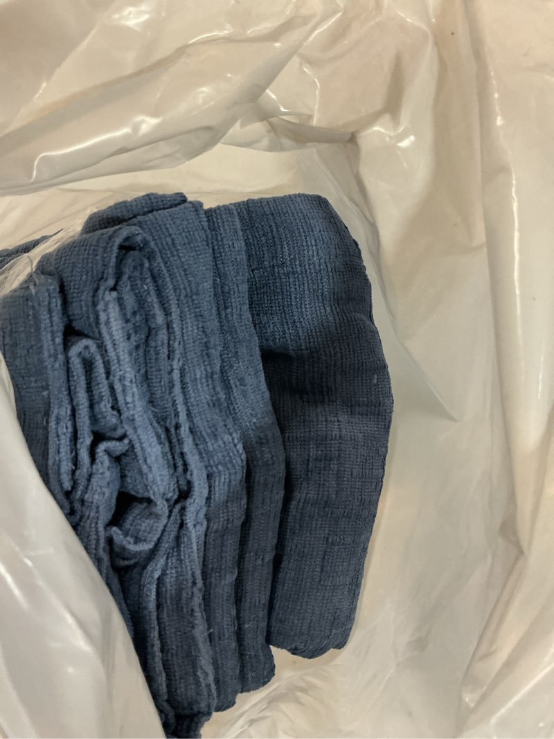Condition photo showing Good Condition for better homes & gardens textured solid chenille light filtering single curtain panel  washed indigo  50 w x 95 l