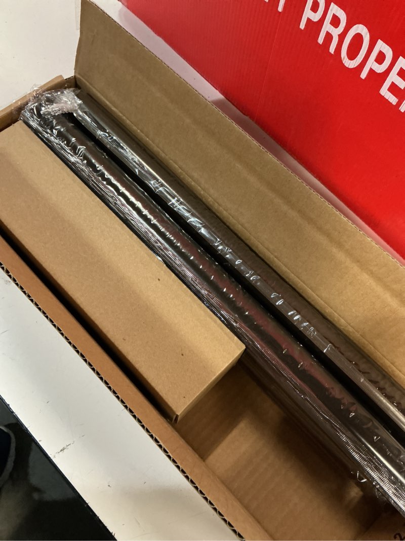 Condition photo showing New/Like New for curtain rods for windows 48-90 inch(4-7.5ft), bronze decorative curtain rod adjustable, heavy duty 1 inch drapery rod for living room bedroom kitchen bronze 48"-90"