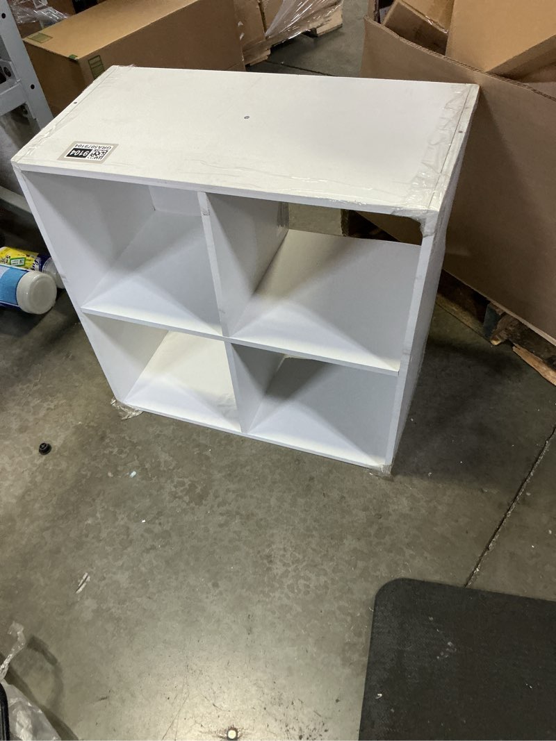 Condition photo showing As Is for furinno cubicle open back decorative cube storage organizer, 4-cube, light grey