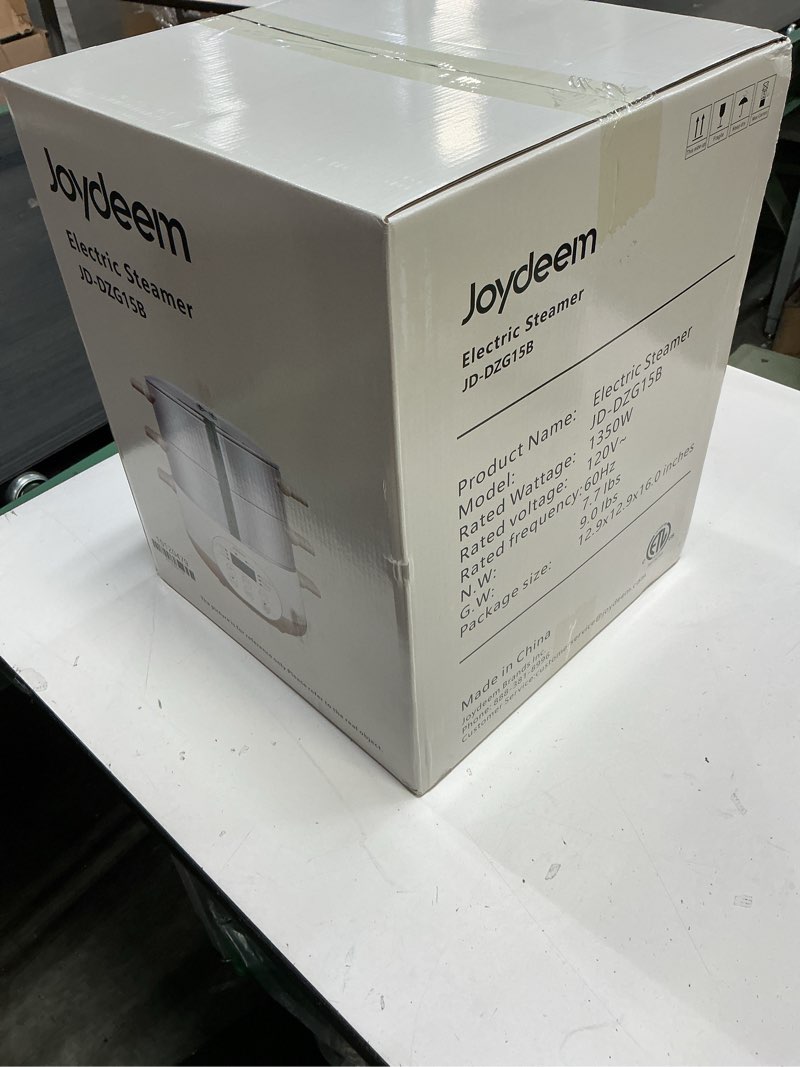 Condition photo showing New/Like New for Joydeem Electric Food Steamer for Cooking, 2-Tier Stainless Steel Vegetable & Food Steamers, 15L/15.9 qt Large Capacity, JD-DZG15B