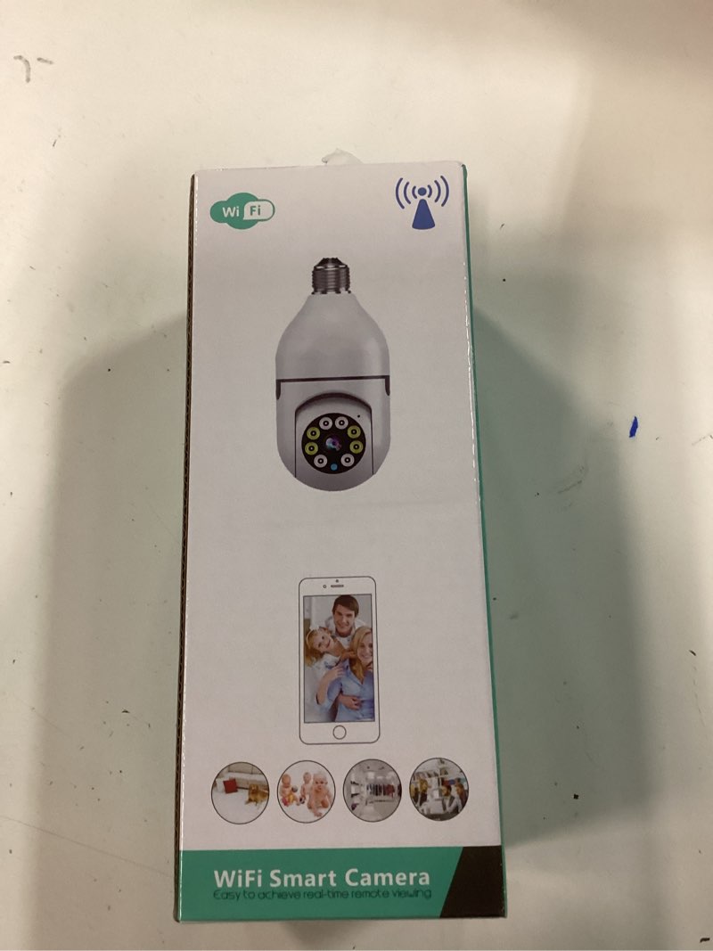 Condition photo showing New/Like New for 2pcs 360 degree security cameras wireless outdoor, 2.4ghz & 5ghz wifi light bulb camera, 1080p indoor for home camera system, motion detection, two-way audio (2pcs)