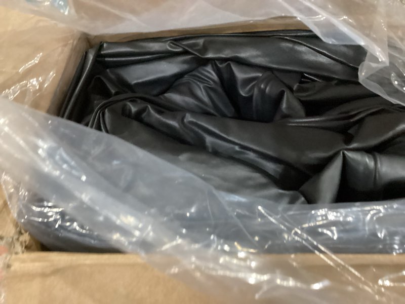 Condition photo showing As Is for dumos queen air mattress with built-in high capacity pump- 18" inflatable blow up airbed, double height air bed for home or camping, non-slip bottom design, weight capacity 660 lbs simple black queen 18 inch