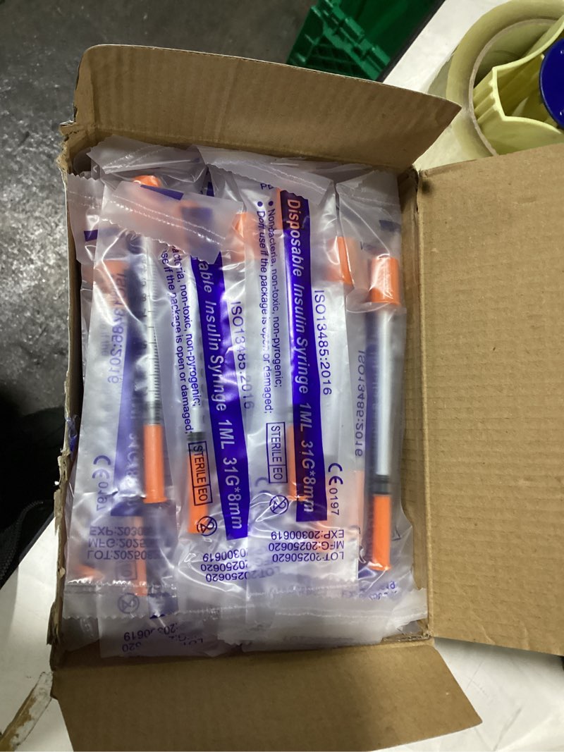 Condition photo showing Good Condition for U-100 1ml 31 Gauge 5/16" Syringe, Individually Packed 100 PACK 100 PACK 1ml 31 Gauge 5/16 inch