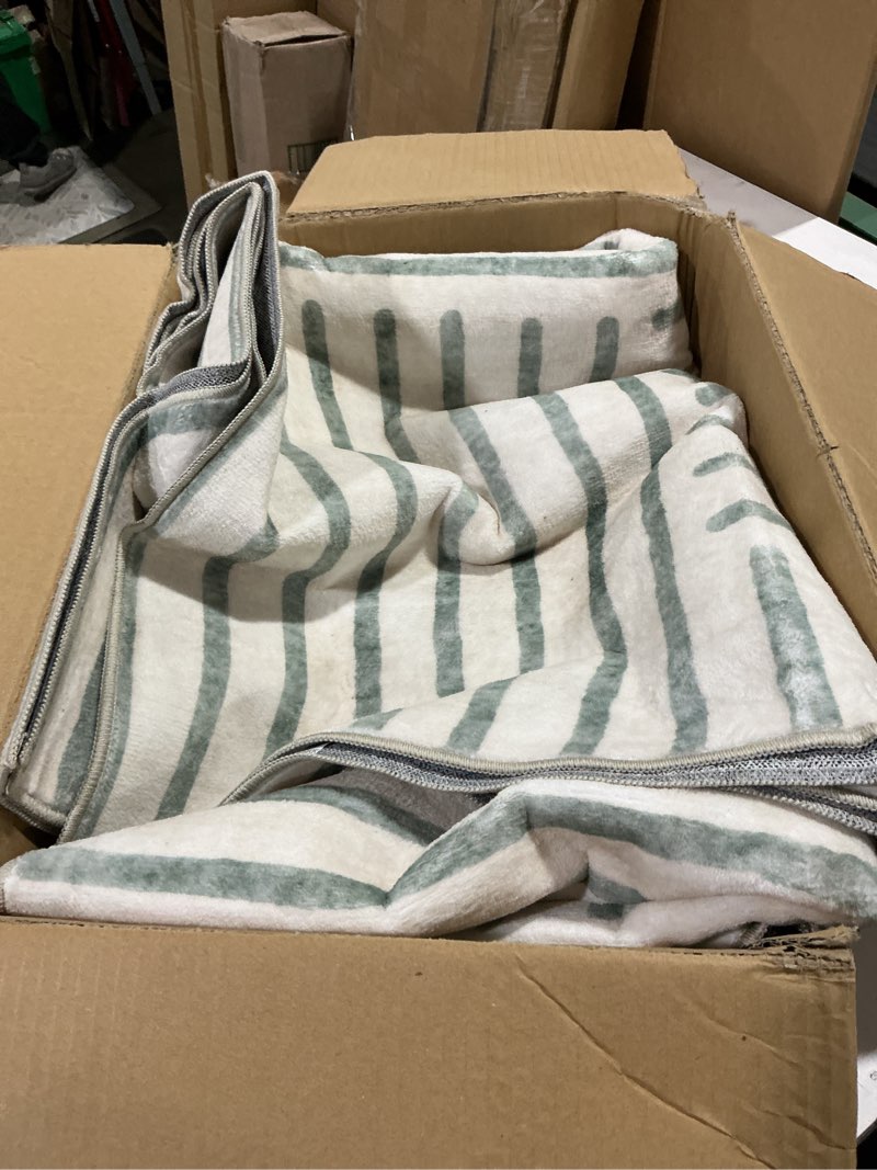 Condition photo showing Good Condition for Washable Area Rug 5x7 - Boho Living Room Rug Soft Indoor Carpet Ultra-Thin Sage Green Modern Abstract Rainbow Rugs for Bedroom Dining Room Nursery Classroom Home Decor 5' x 7' (Rectangular) Sage Green