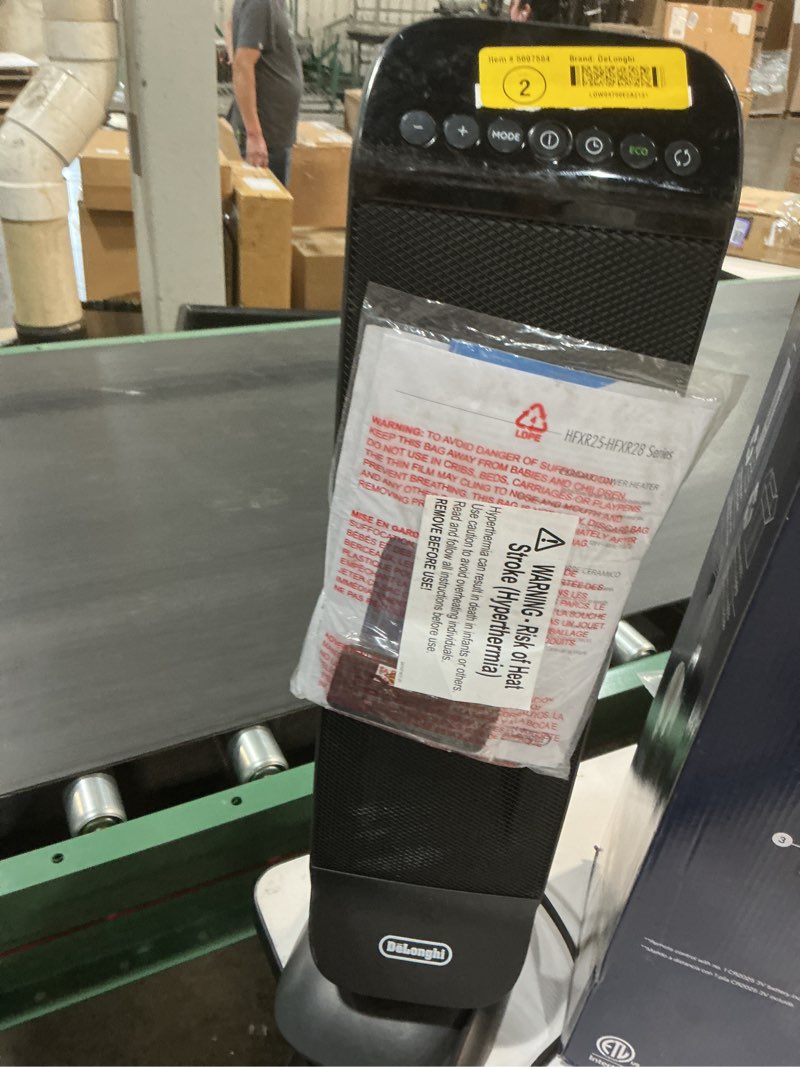 Condition photo showing As Is for DeLonghi 1500 -Watt Ceramic Tower Indoor Electric Space Heater with 5697584