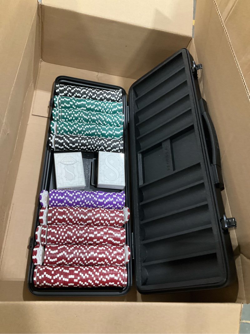 Condition photo showing Good Condition for slowplay nash 14g clay poker chip set white gold edition– 500pcs core set for texas hold’em | numbered chips: 5, 25, 100, 500 | premium case with durable german polycarbonate shell white gold 500pcs numbered core set (5, 25, 100, 500)