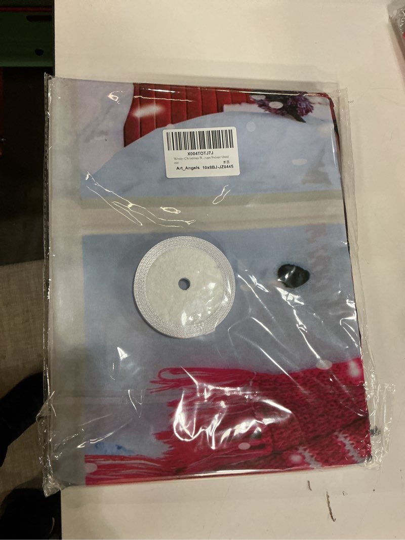 Condition photo showing New/Like New for Art_Angels Christmas Window Backdrops 10x8 FT Photography Photo Backdrop Winter Snow Scene Xmas Tree Christmas Baby Kids Party Decoration Banner Xmas Photo Background 10x8 FT Red A