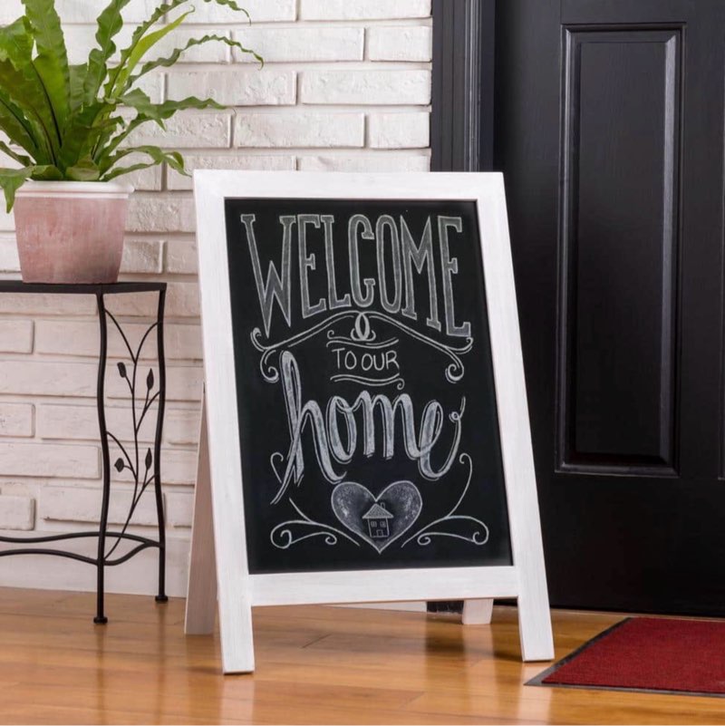 glitzhome farmhouse wood chalkboard hanging or standing decor