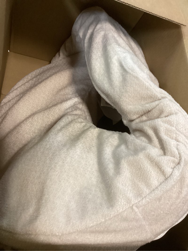 Condition photo showing As Is for My Brest Friend Deluxe Organic Nursing Pillow 100% Organic Cotton Slipcover Ergonomic Breastfeeding Pillows Supports Both Mom and Baby Breastfeeding Essentials Handy Side Pocket Cream Organic Cream