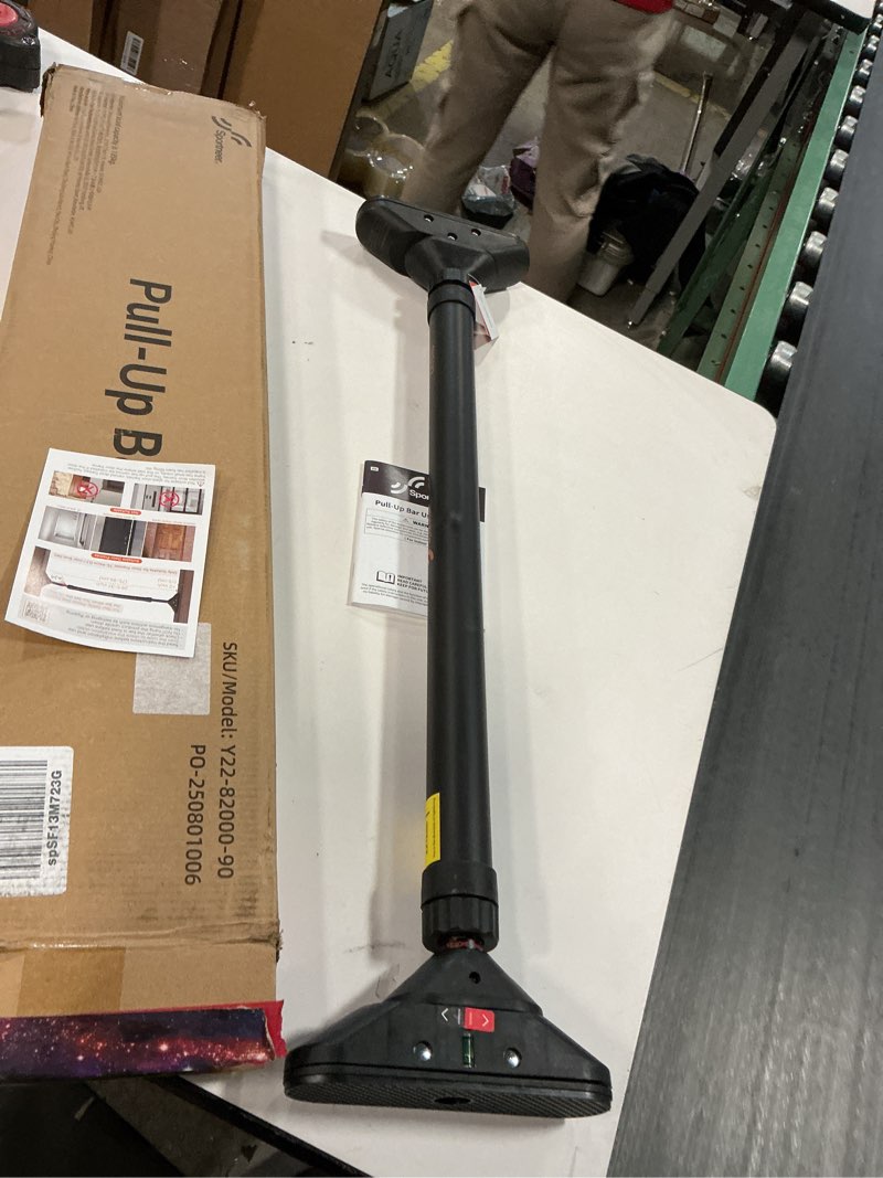 Condition photo showing Good Condition for Sportneer Pull Up Bar: Strength Training Chin up Bar without Screws - Adjustable 29.5''-37'' Width Locking Mechanism Pull-up Bar for Doorway - Max Load 440lbs for Home Gym Upper Body Workout, Non-slip